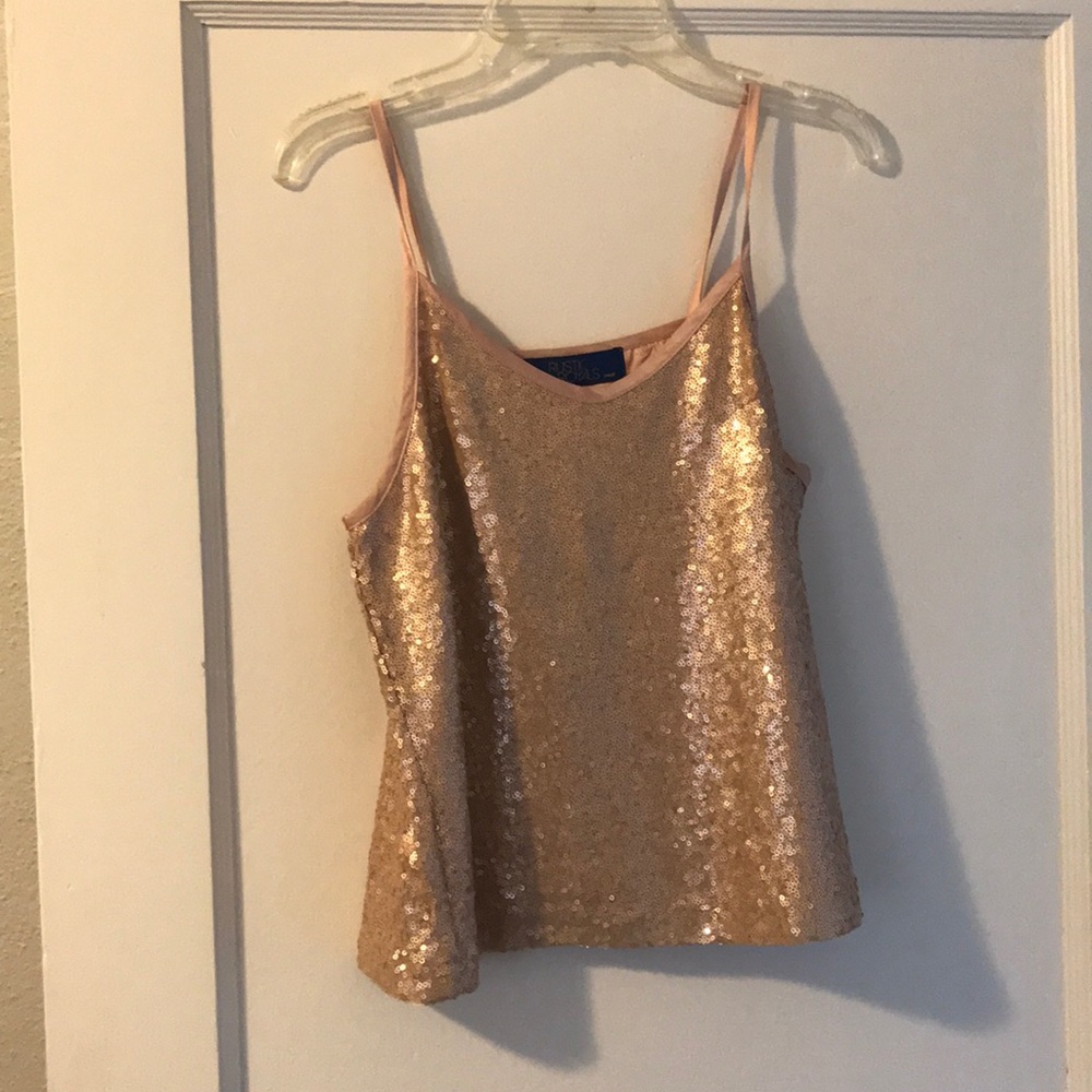 Blush sequin tank top from boutique